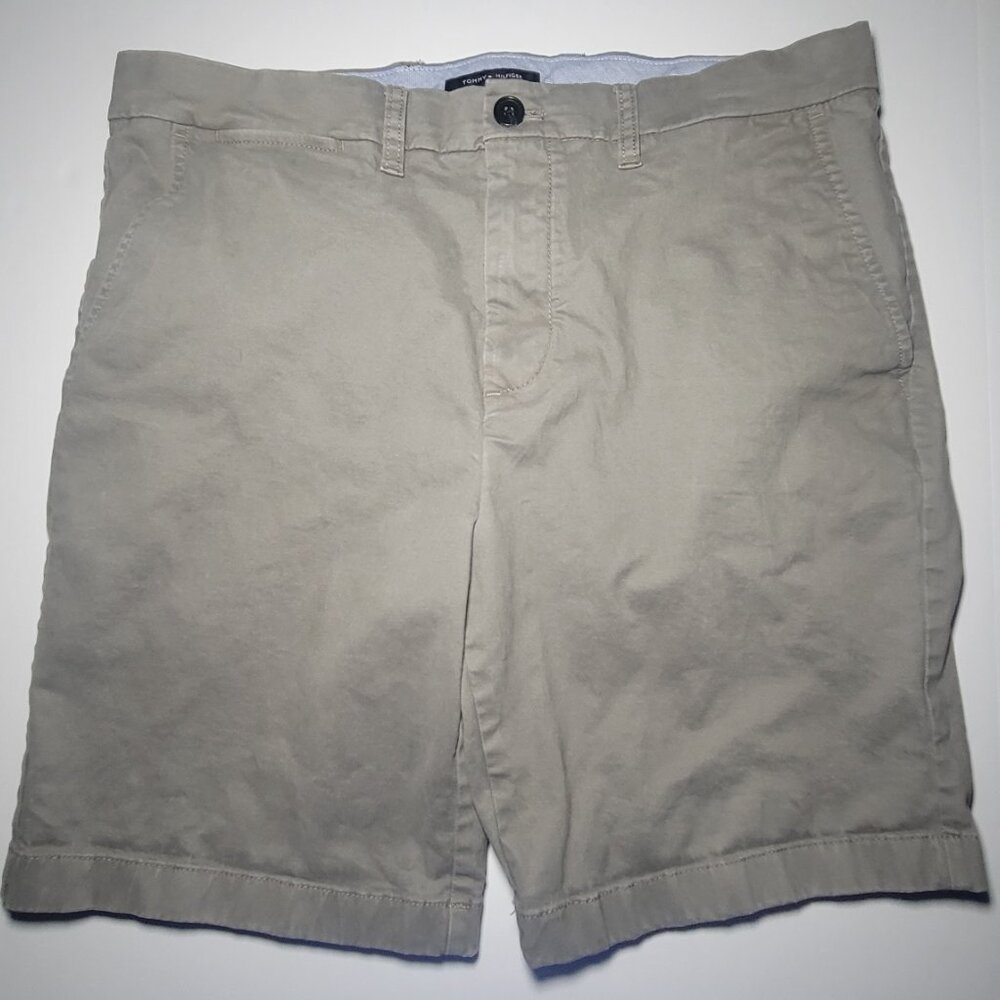Tommy Hilfiger Mens Gray Chino Style 5 Pocket Shorts Size 34
